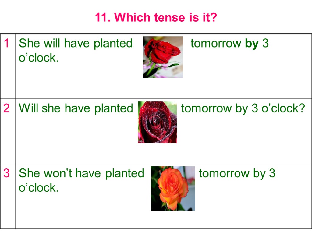 11. Which tense is it?